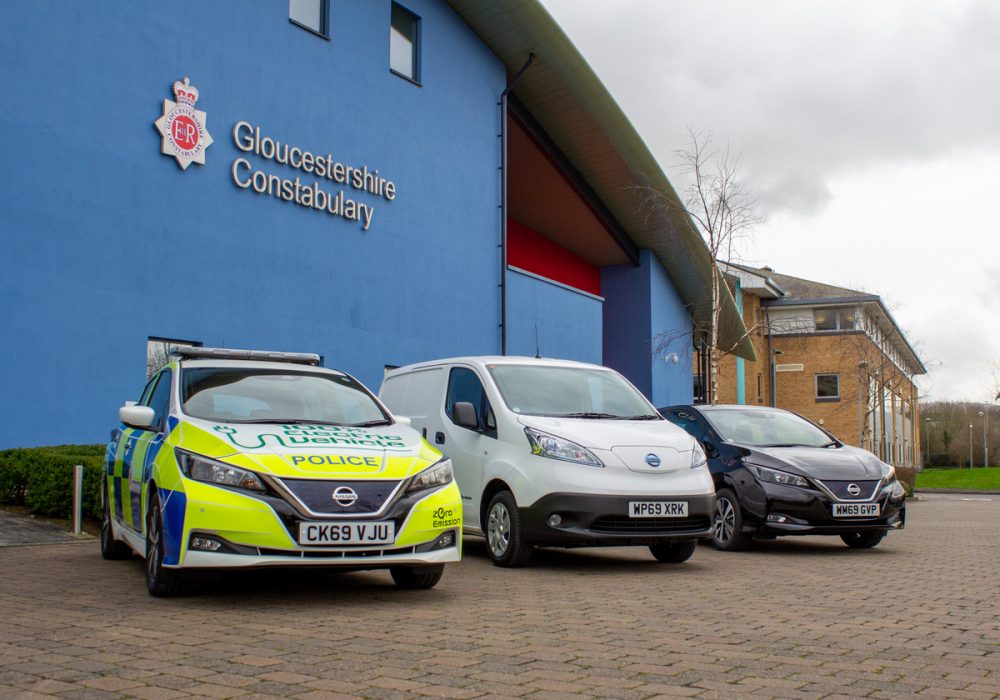 Nissan EVs at the Gloucestershire Constabulary