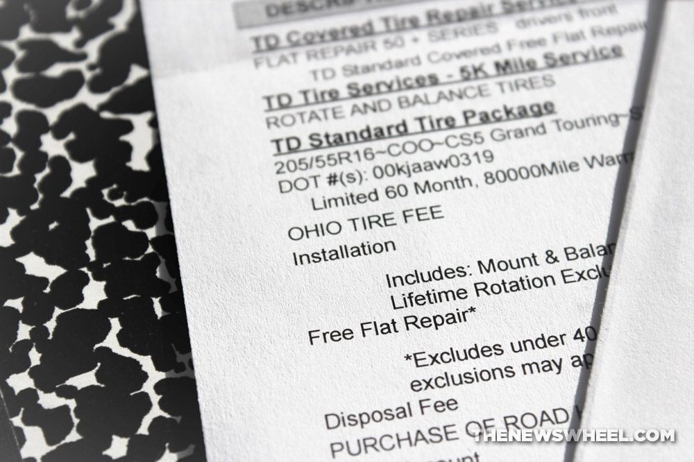 tire fees recycle disposal charge bill