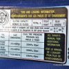 Car door jamb sticker placard label information tire loading information