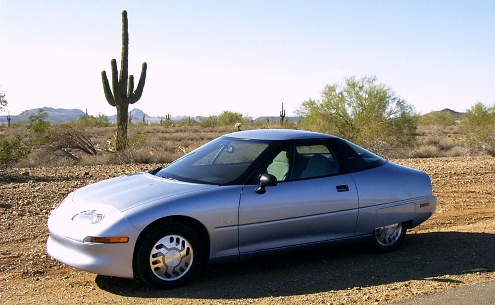 A gray 1999 GM EV1