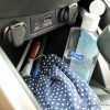 hand sanitizer in car face mask COVID disinfect