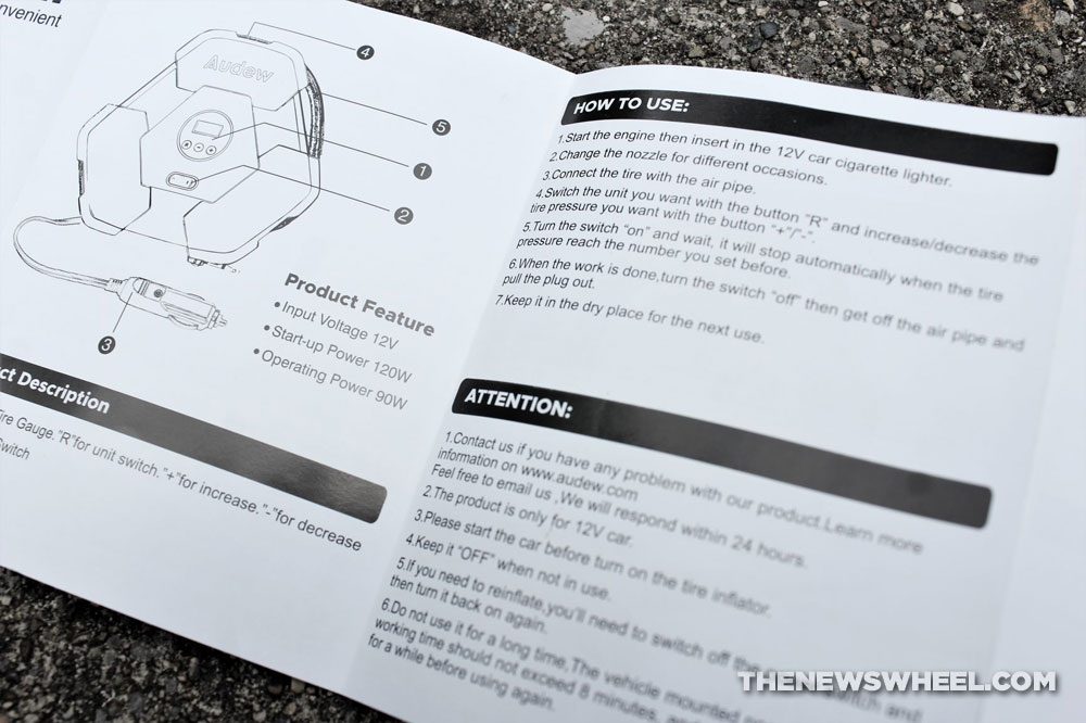 Audew portable air compressor pump review instructions directions