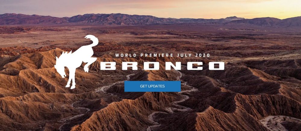 Ford Bronco July 9 2020 debut