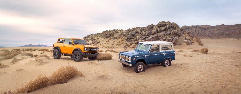 2021 Ford Bronco with vintage Ford Bronco