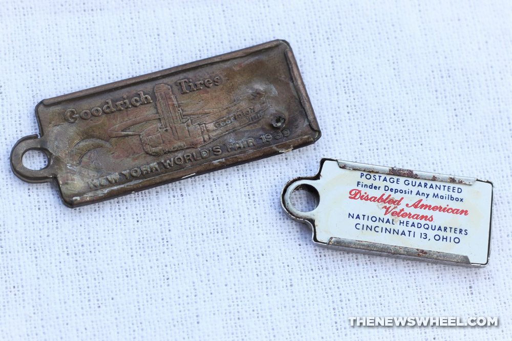 DAV Tags mini license plate keychain tab history vintage car memorabilia