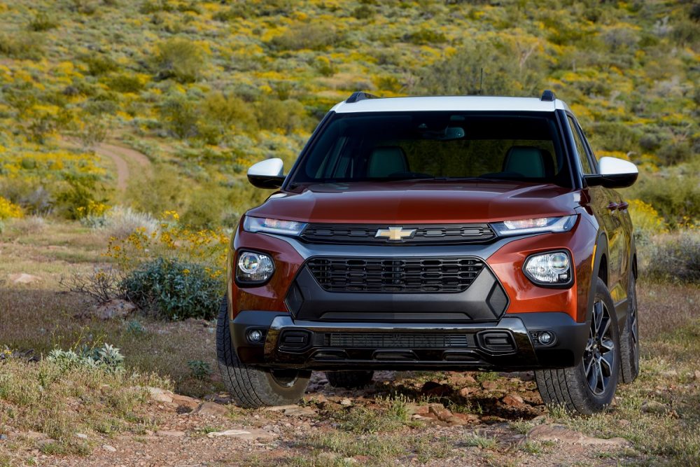 The 2021 Chevrolet Trailblazer ACTIV on on a rocky path