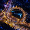 A city highway timelapse photo