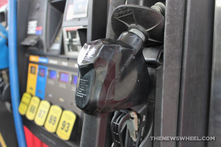 Premium fuel recommended - photo of gas pump with fuel choices in the background