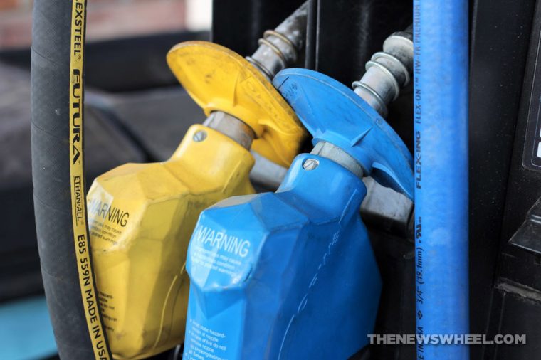 gas station pumps diesel octane refuel