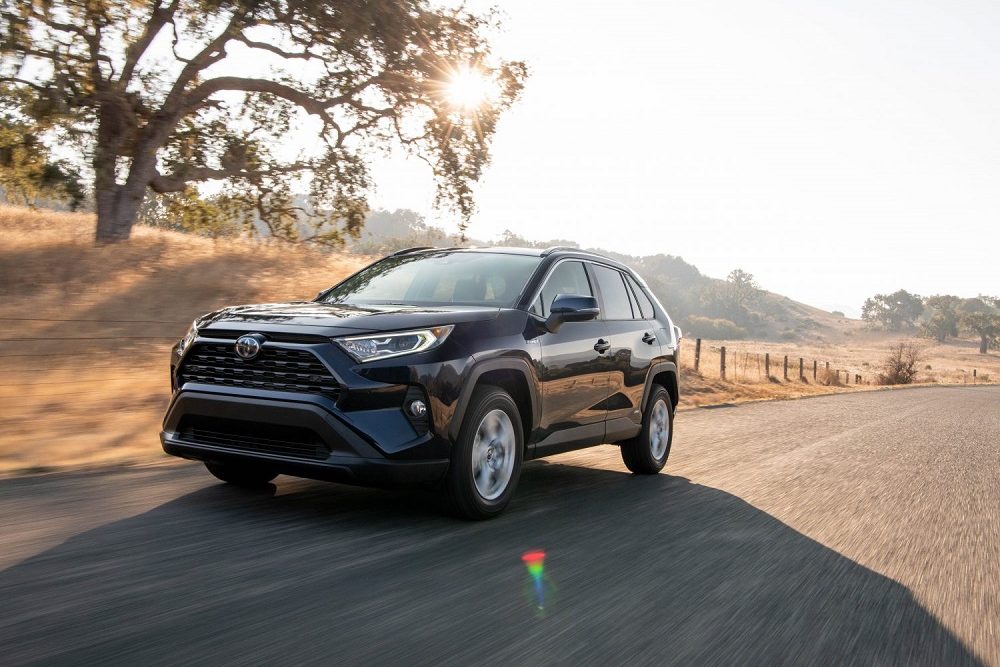 2021 Toyota RAV4 XLE Hybrid in motion