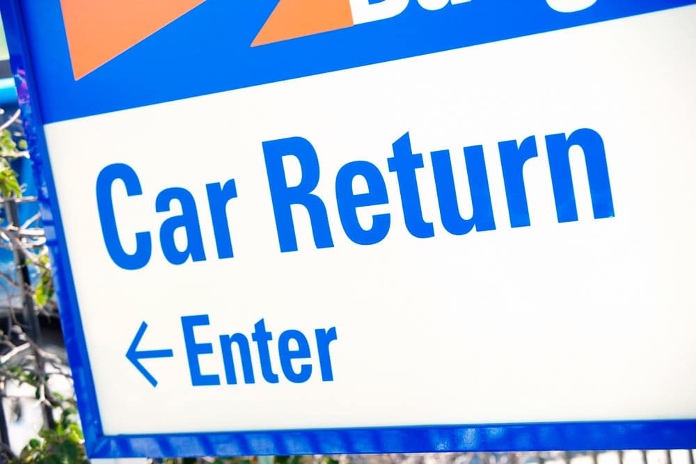 Car Rental Return Sign