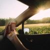 Resting feet on the dash