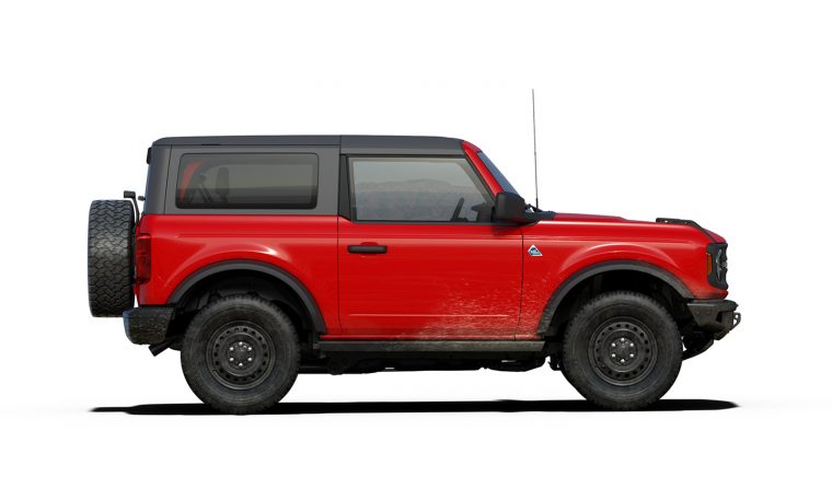 2021 Bronco Two-Door Black Diamond in Race Red