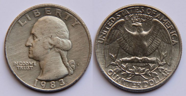 A U.S. Quarter, perfect for the coin-flip game
