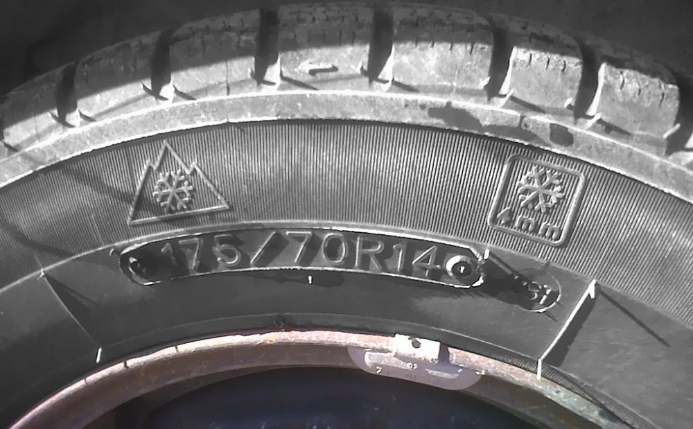 Winter tires have a mountain icon