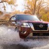 front view of red 2021 Nissan Armada