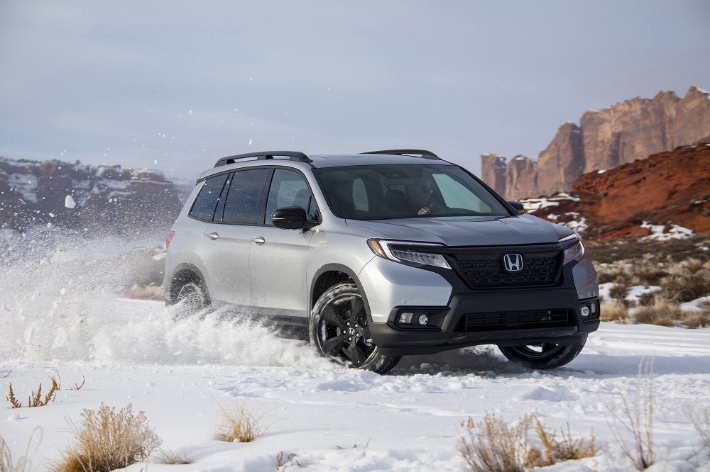 2021 Honda Passport, a highlight of Honda 2020 sales, churning through snow