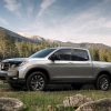 2021 Honda Ridgeline Sport in the mountains (side)