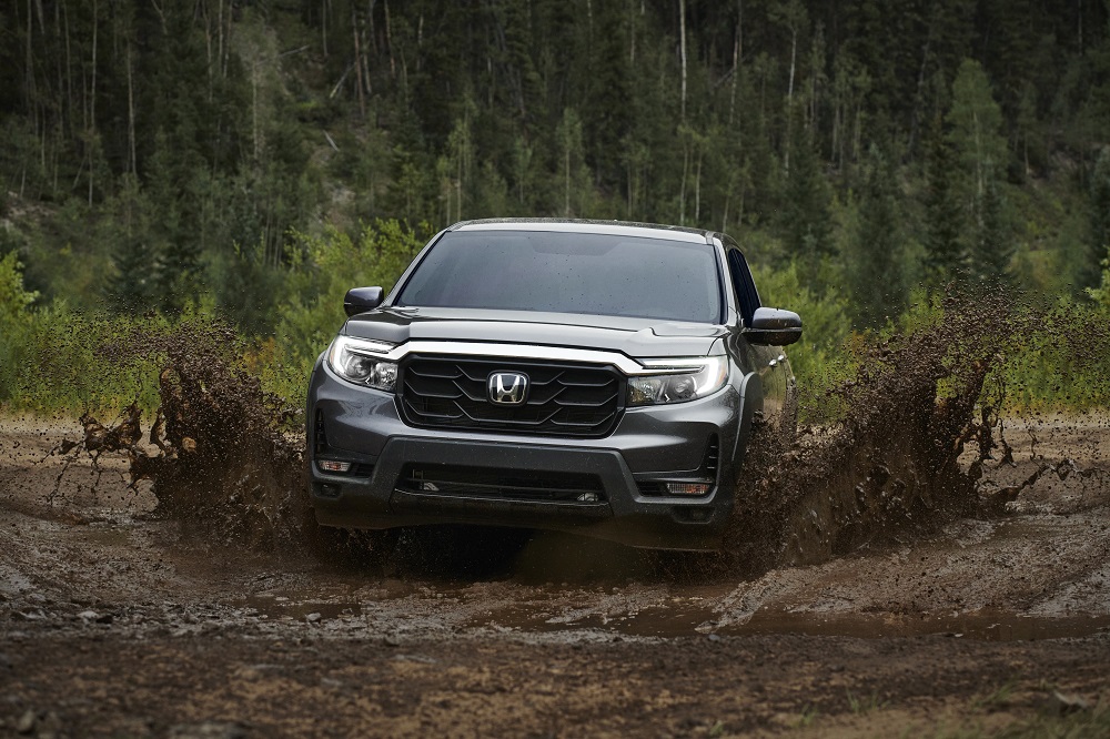 2021 Honda Ridgeline in the mud