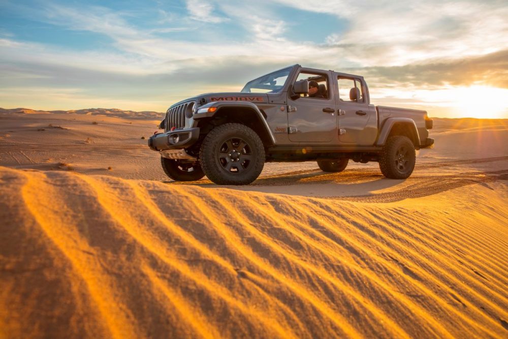 The 2021 Jeep Gladiator Mojave in the desert