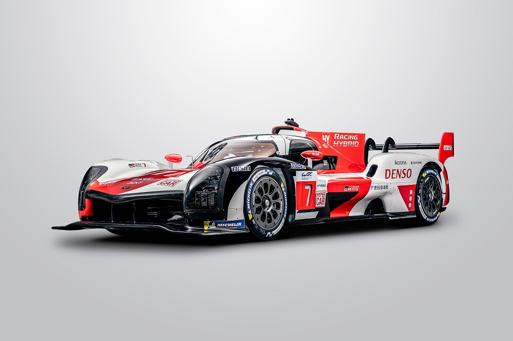 Front quarter view of the 2021 Toyota Gazoo Racing GR010 Hybrid Le Mans Hypercar
