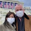 A couple wearing Ford-made face masks during the inauguration of President Joe Biden and Vice President Kamala Harris