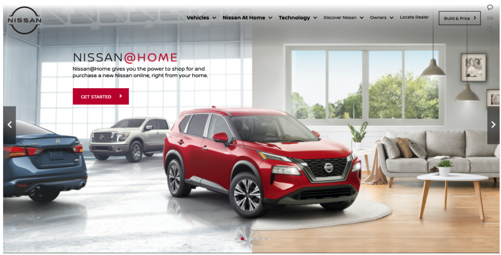 Nissan@Home desktop website screenshot