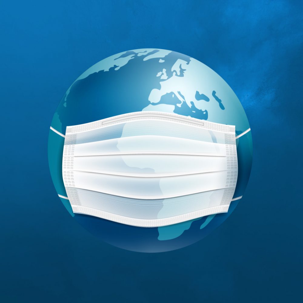 2021 Ford Trends Report features a picture of the globe wearing a face mask. 