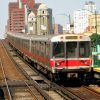 A subway train in Boston