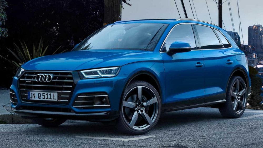 The Audi Q5 in striking blue