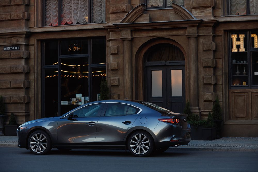 2020 Mazda3 Sedan parked in the city