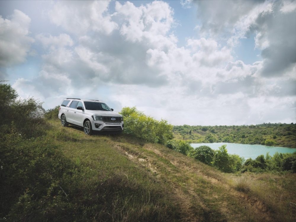 2021 Ford Expedition XL STX overlooking a lake