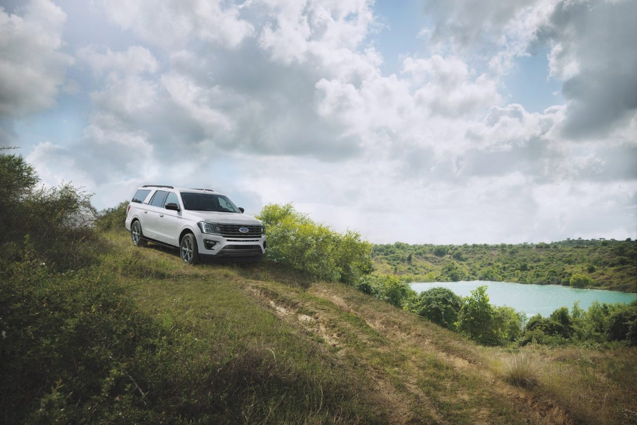 2021 Ford Expedition XL STX overlooking a lake