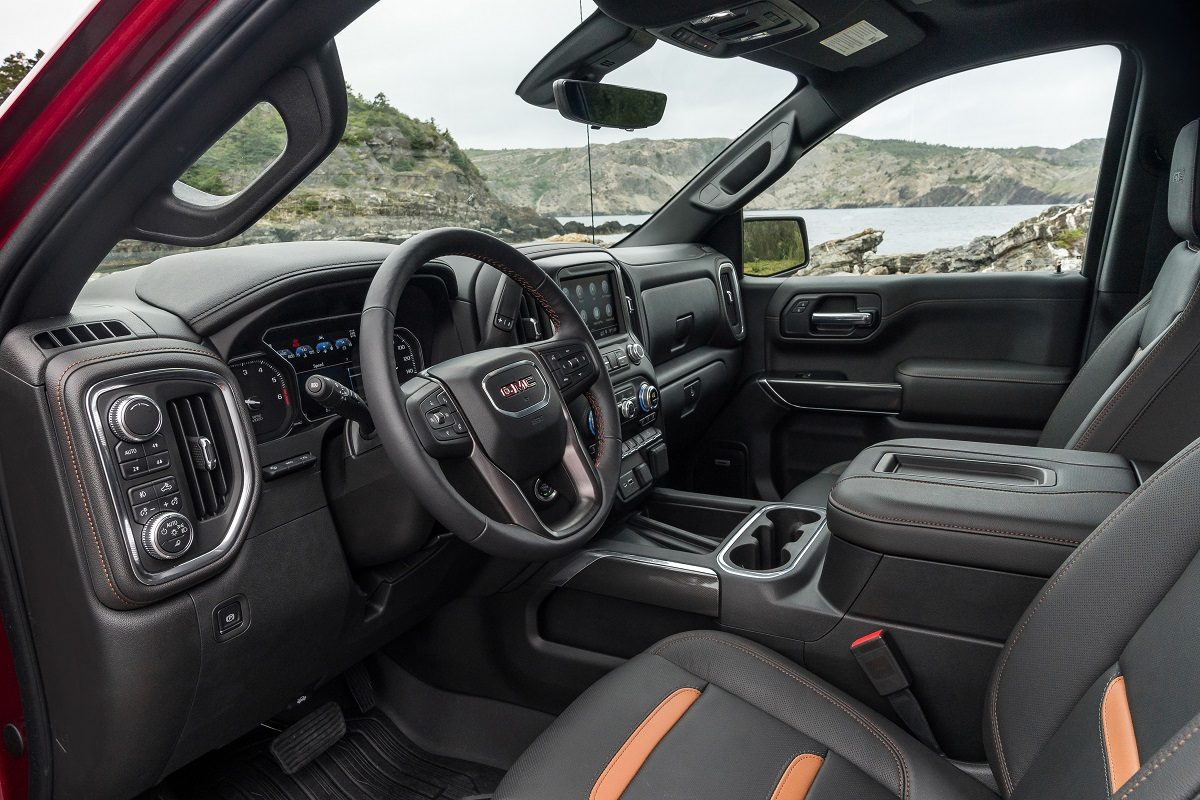 Front seat of 2021 GMC Sierra 1500 AT4