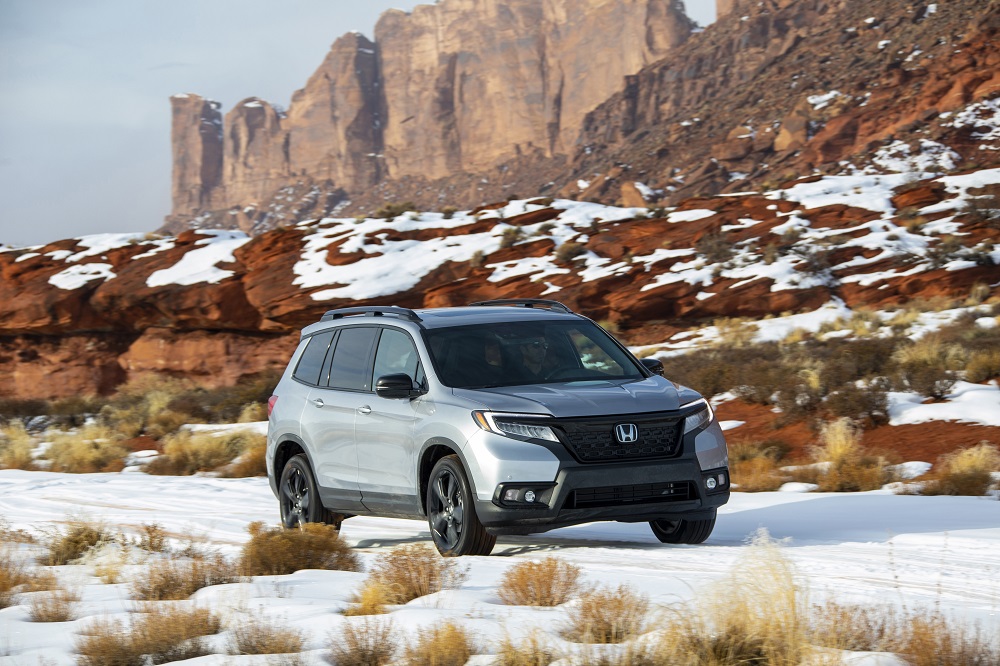 2021 Honda Passport on snowy road