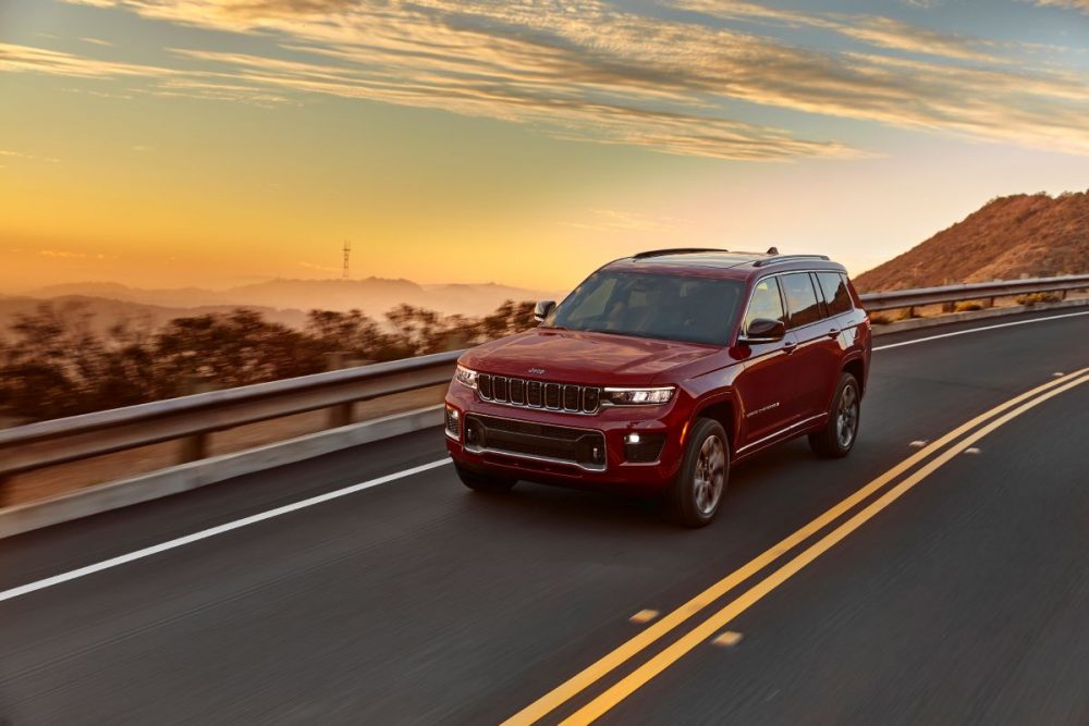 The 2021 Jeep Grand Cherokee L driving down the road