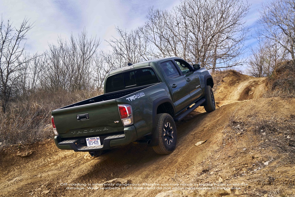 2021 Toyota Tacoma TRD with Lift Kit, up dirt trail