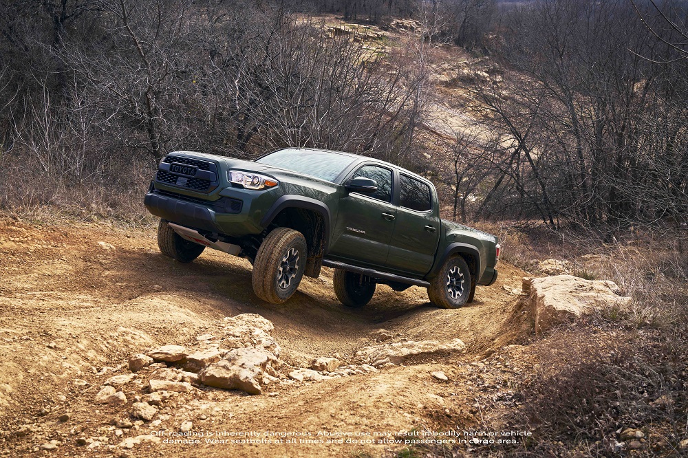 2021 Toyota Tacoma TRD with Lift Kit, up rocky terrain