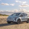 Front side view of 2022 Chevrolet EV parked on beach