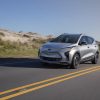 Front side view of 2022 Chevrolet Bolt EUV driving down road