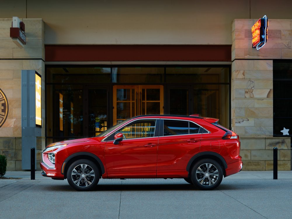 The 2022 Eclipse Cross in front of a building