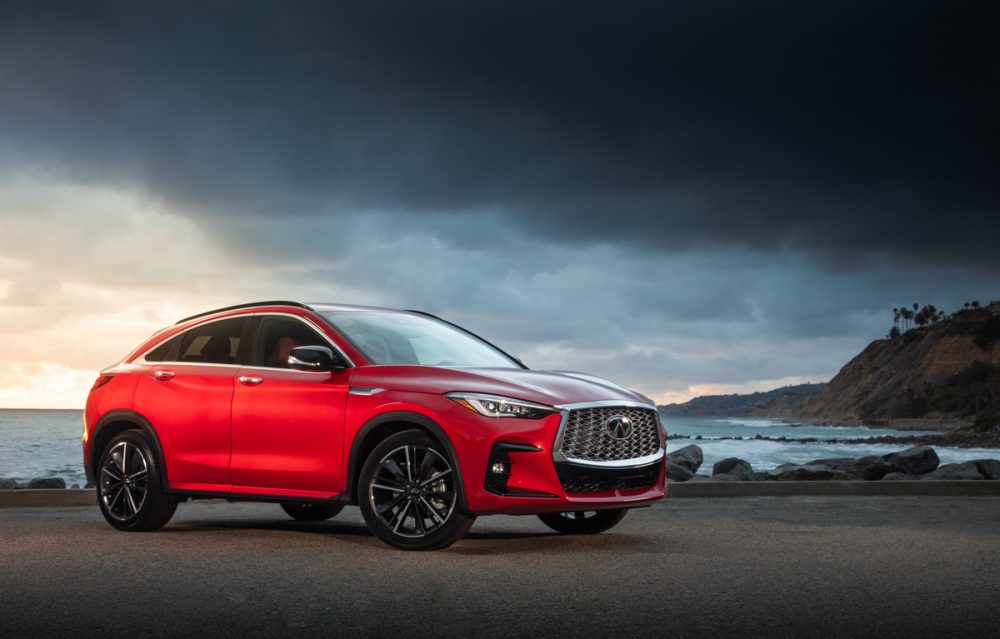 All-new INFINITI QX55 parked by the ocean