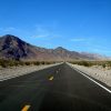 The open road under a blue sky