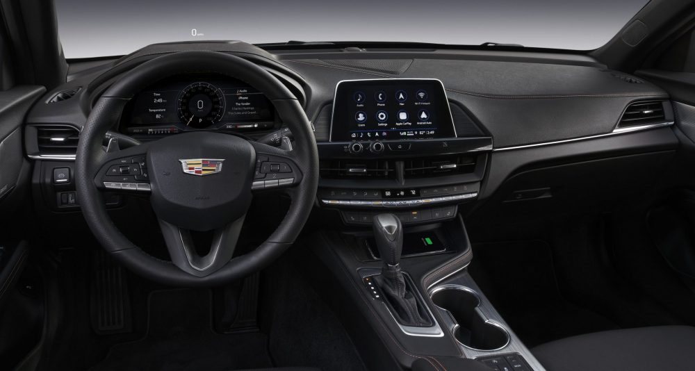 Steering wheel and infotainment system of the 2021 Cadillac CT4