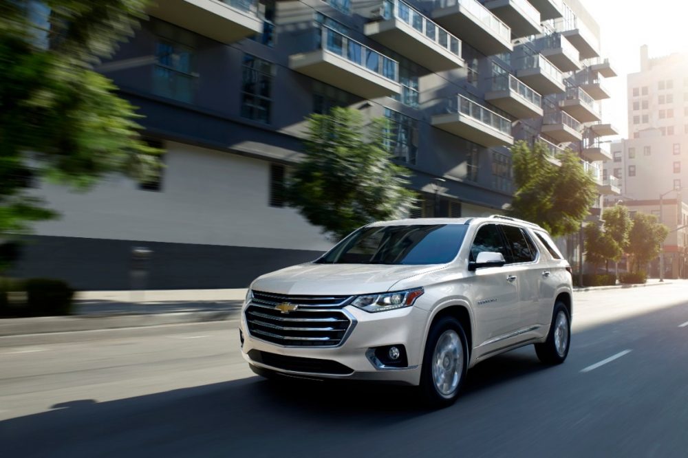 2021 Chevrolet Traverse High Country driving in a city