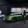 Porsche CEO Oliver Blume in front of a 2021 Taycan Turbo S Cross Turismo