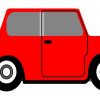 A little red cartoon car