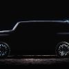 A teaser image for the Hummer EV SUV