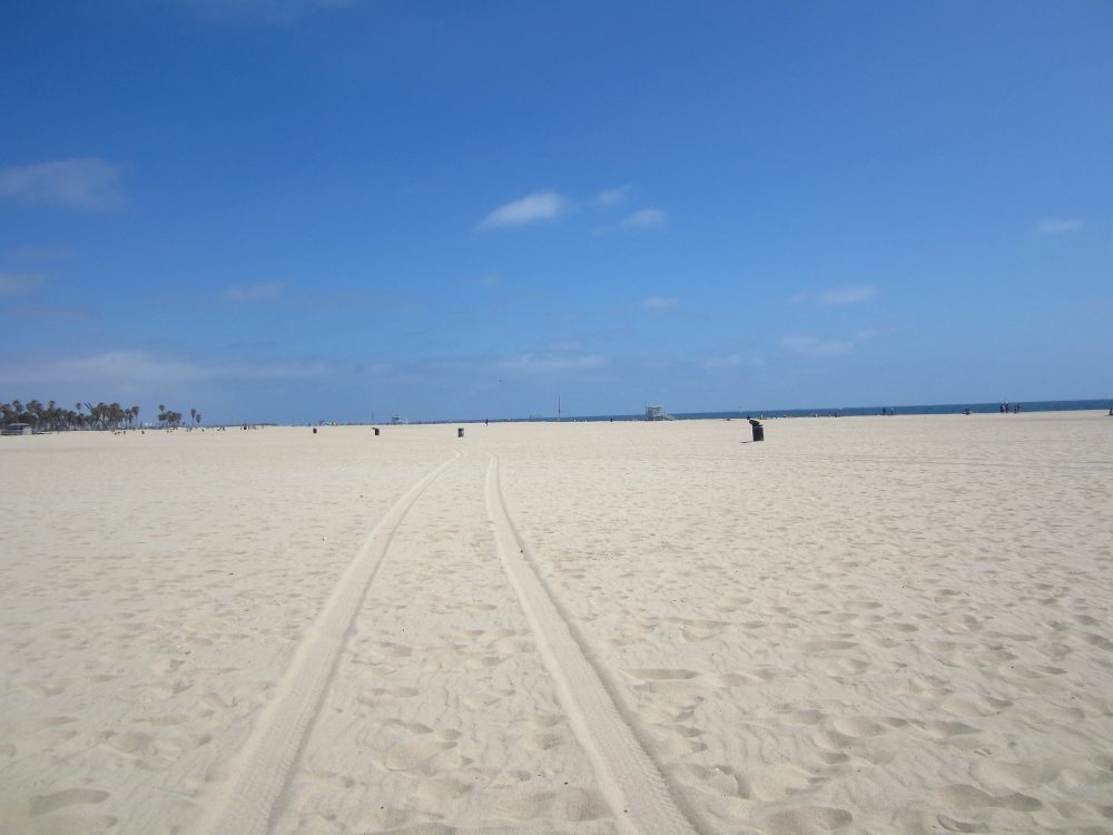 tire tracks in sand