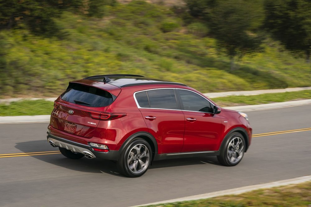 2021 Kia Sportage exterior rear view angled